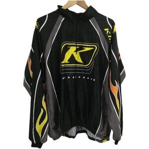 Klim 1/4 Zip Pullover Vented Windbreaker Lightweight Jacket Size XXL Flames